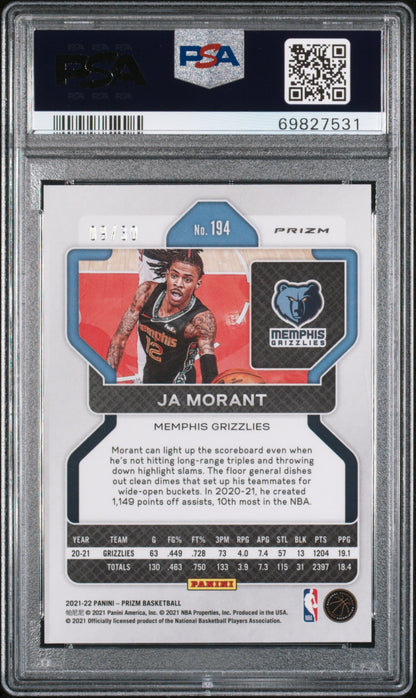 2021 Panini Prizm Ja Morant #194 PSA 9